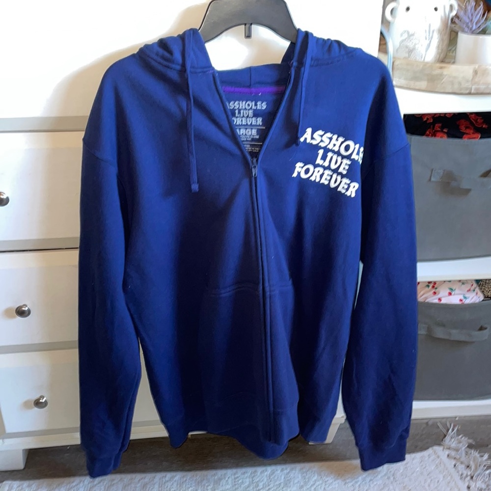 Assholes Live Forever Zip Up Jacket Hoodie
